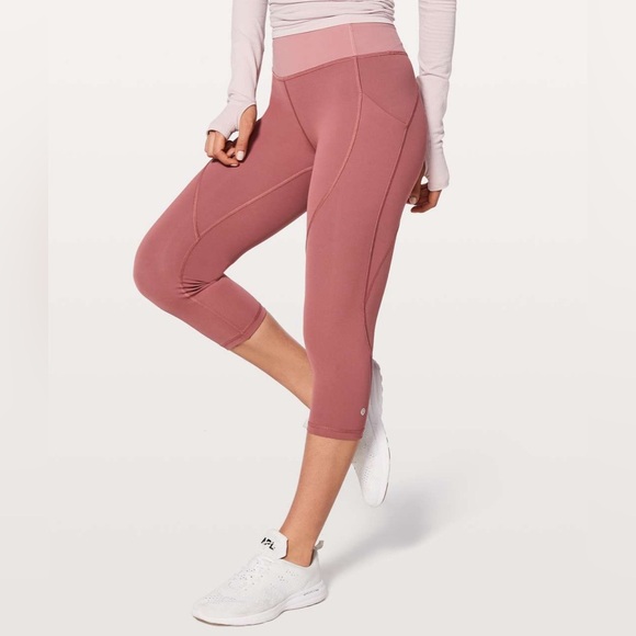 Lululemon Quick Feet Crop 19" - Auburn / Quicksand - Picture 1 of 4